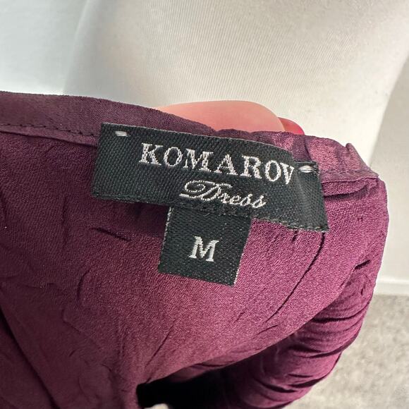 Komarov Women’s Whimsigoth Feminine Romantic Cap Sleeve Crinkle A-Line Dress M - Picture 3 of 12